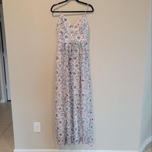 Nicole Miller Pink and White Maxi Dress